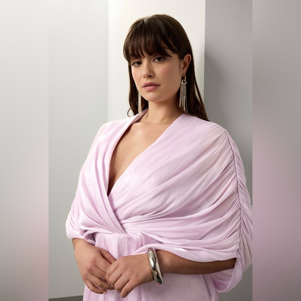 Badgley Mischka Drape Dolman Gown - Picture 2 of 12